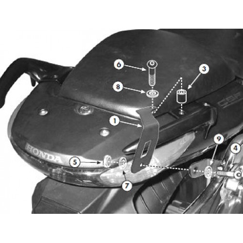 Адаптеры установки креплений кофров Givi PLX174 CBF500/600/1000 2005-