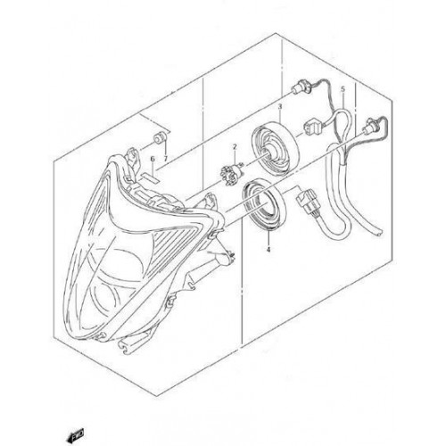 Фара Suzuki GSX1300R Hayabusa 2008-12