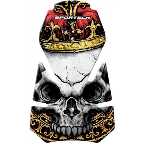Наклейка на бак Sportech Skull King Grey Red