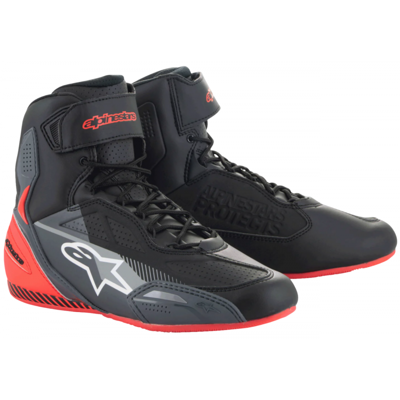 Мотоботы Alpinestars Faster-3 Black/Grey/Red Fluo