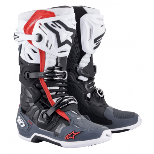 Мотоботы Alpinestars Tech 10 Supervented Black/White/Gray/Red