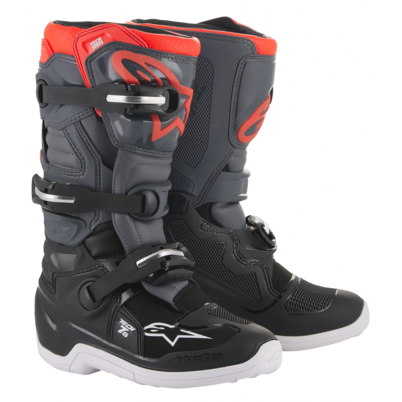 Мотоботы детские Alpinestars Tech 7S Black/Gray/Red Мотоботы детские Alpinestars Tech 7S Black/Gray/Red