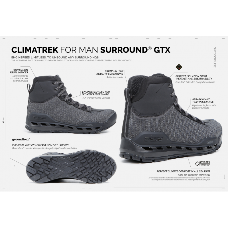 Мотоботы TCX Climatrek Surround GTX Black Grey W