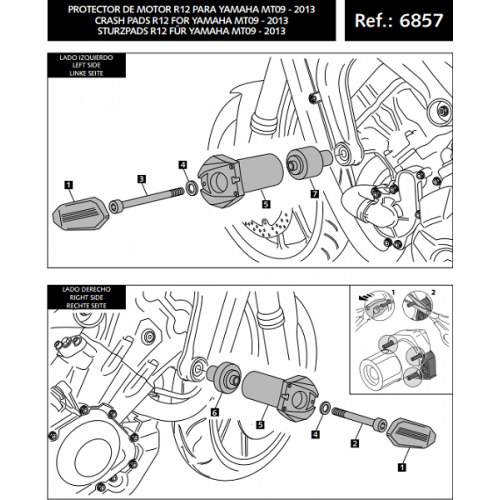 Крашпады Puig R19 MT-09 2013-16 / MT-09 Tracer 2015-20