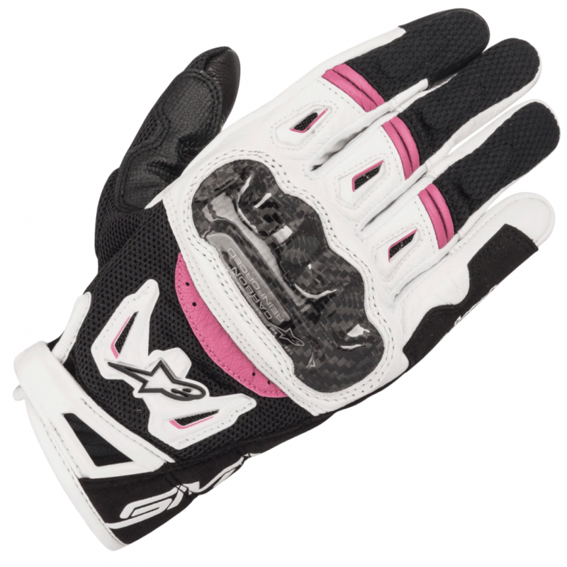 Мотоперчатки женские Alpinestars Stella SMX-2 Air Carbon V2 Black/White/Fuchsia