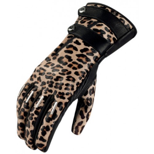 Мотоперчатки женские Icon Catwalk Leopard