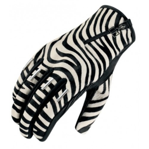 Мотоперчатки женские Icon Catwalk Zebra