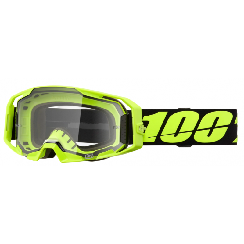 Мотоочки кроссовые 100% Armatic Neon Yellow -Clear