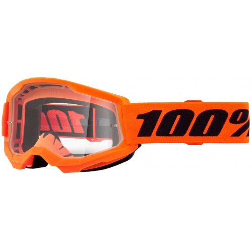 Мотоокуляри маска дитячі 100% Strata 2 Neon Orange -Clear
