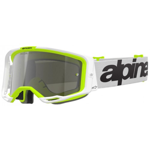 Мотоокуляри Маска Alpinestars Vision 8 Wordmark White/Yellow -Silver