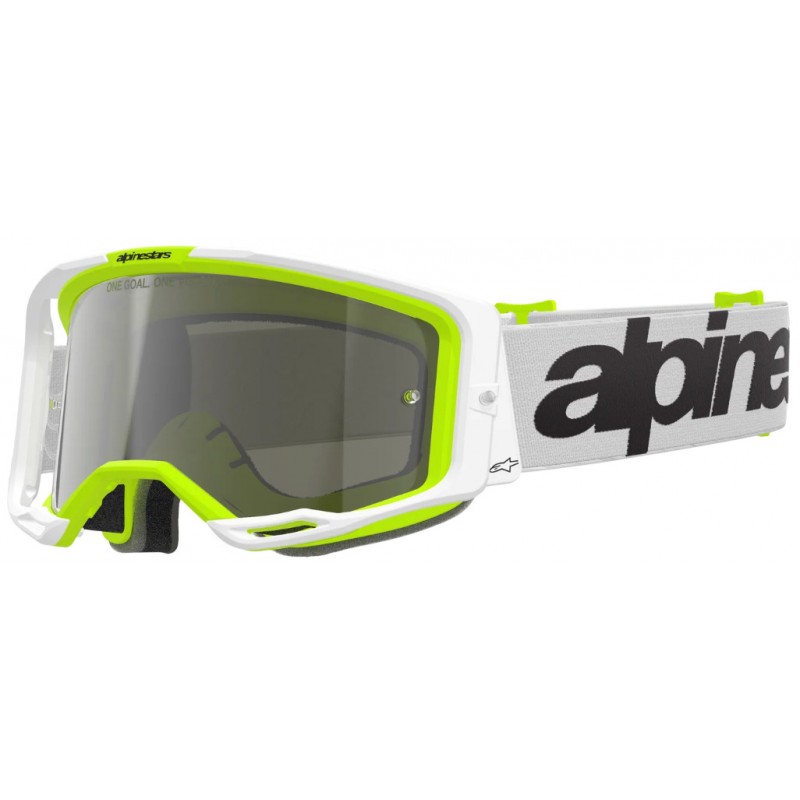 Мотоокуляри Маска Alpinestars Vision 8 Wordmark White/Yellow -Silver