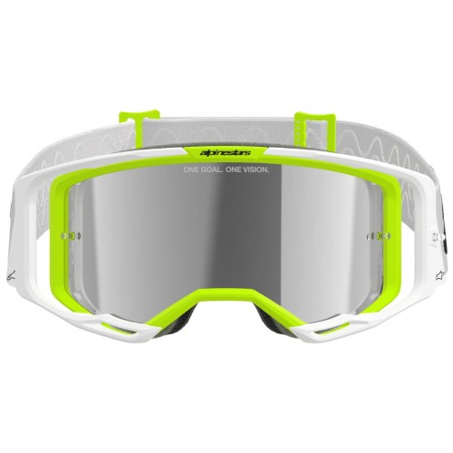 Мотоокуляри Маска Alpinestars Vision 8 Wordmark White/Yellow -Silver