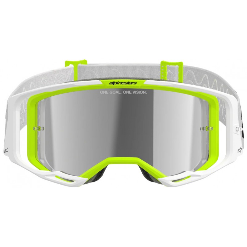 Мотоокуляри Маска Alpinestars Vision 8 Wordmark White/Yellow -Silver