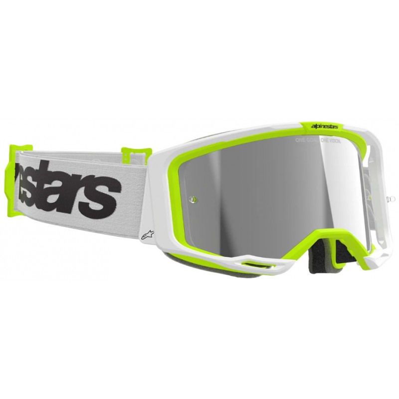 Мотоокуляри Маска Alpinestars Vision 8 Wordmark White/Yellow -Silver