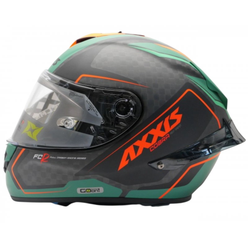Мотошлем Axxis Cobra Rage A16 Black Green Matt