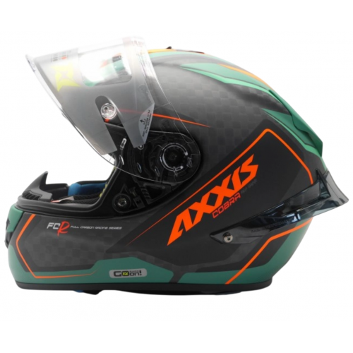 Мотошлем Axxis Cobra Rage A16 Black Green Matt