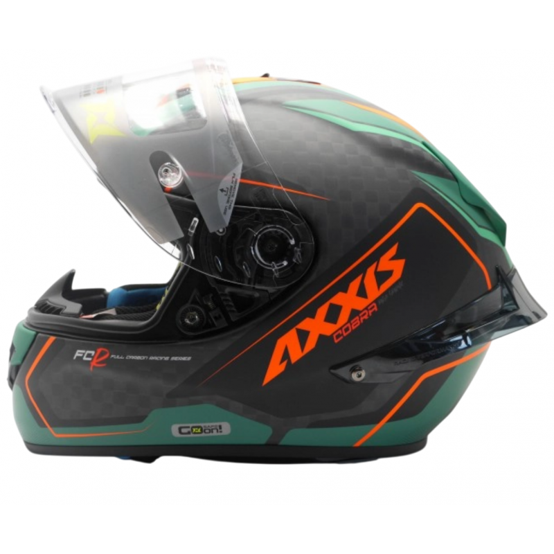 Мотошлем Axxis Cobra Rage A16 Black Green Matt