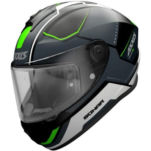 Мотошлем Axxis Draken S Sonar B16 Black Green White Matt