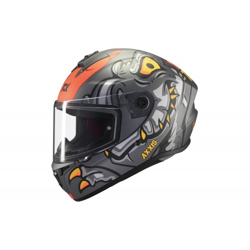 Мотошлем Axxis Draken S B5 Dinotoon Red Matt