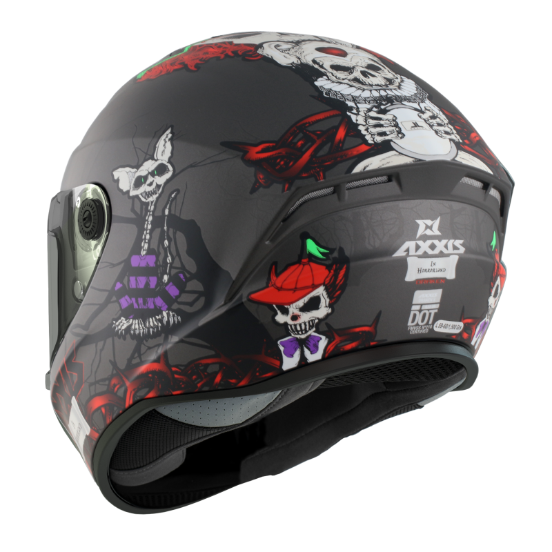 Мотошлем Axxis Draken S Horrorland A2 Grey Matt