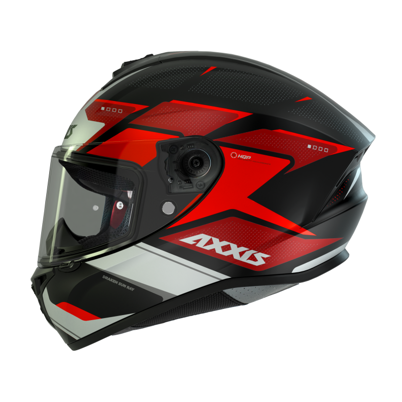Мотошлем Axxis Draken S Sunray B5 Black Red White