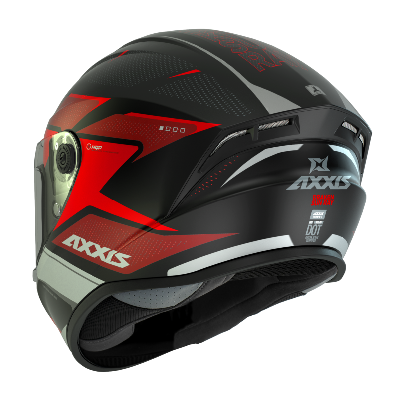 Мотошлем Axxis Draken S Sunray B5 Black Red White