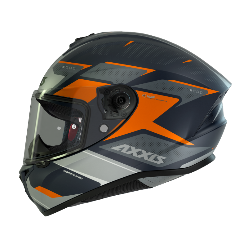Мотошлем Axxis Draken S Sunray C4 Blue Grey Orange Matt