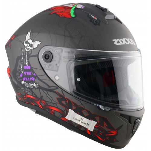 Мотошлем Axxis Draken S Horrorland A2 Grey Matt