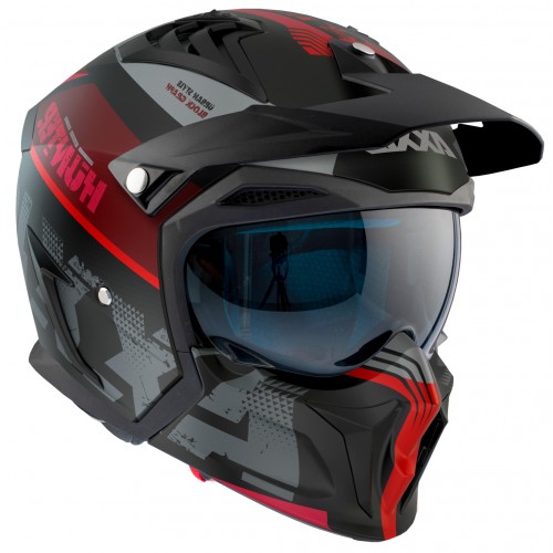Мотошлем Axxis Hunter SV Block B5 Black Red Grey Matt
