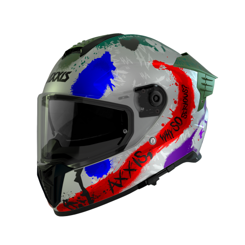 Мотошлем Axxis Hawk SV EVO Sick Joke A2 Grey Matt