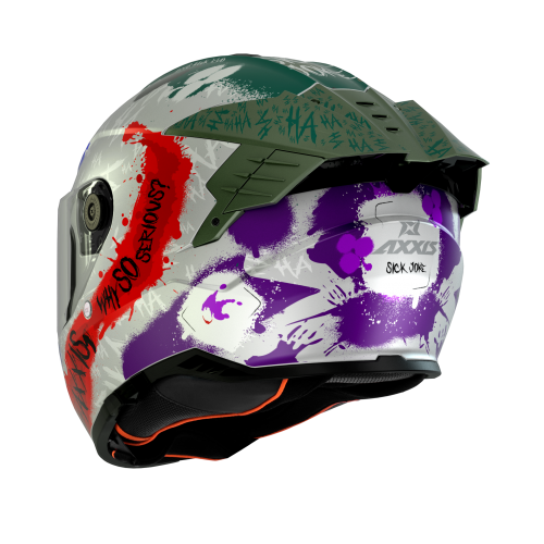 Мотошлем Axxis Hawk SV EVO Sick Joke A2 Grey Matt