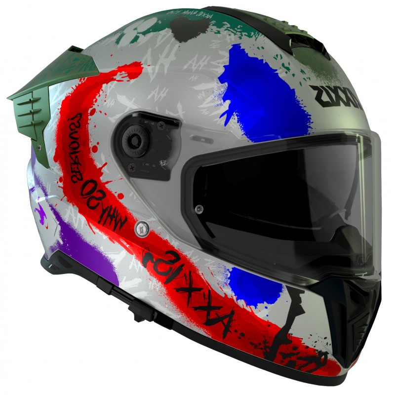 Мотошлем Axxis Hawk SV EVO Sick Joke A2 Grey Matt