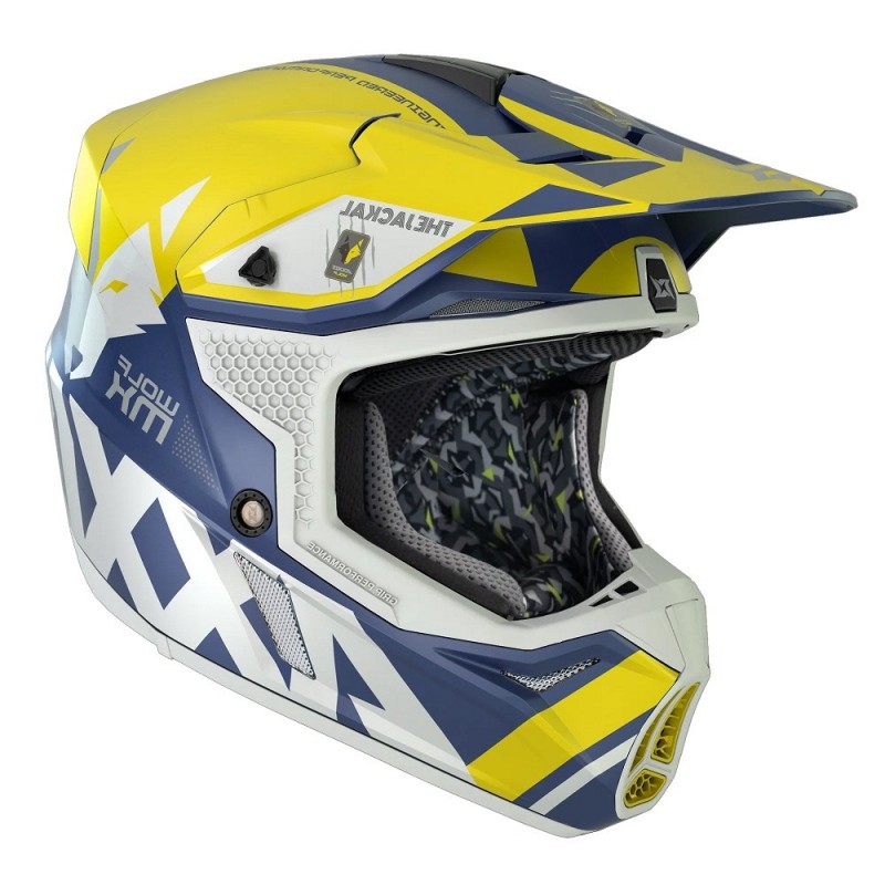 Мотошлем Axxis Wolf Jackal A3 Blue Yellow Matt