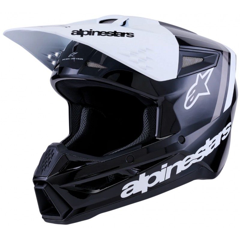 Мотошолом Alpinestars S-M3 Radium Black/White/Grey