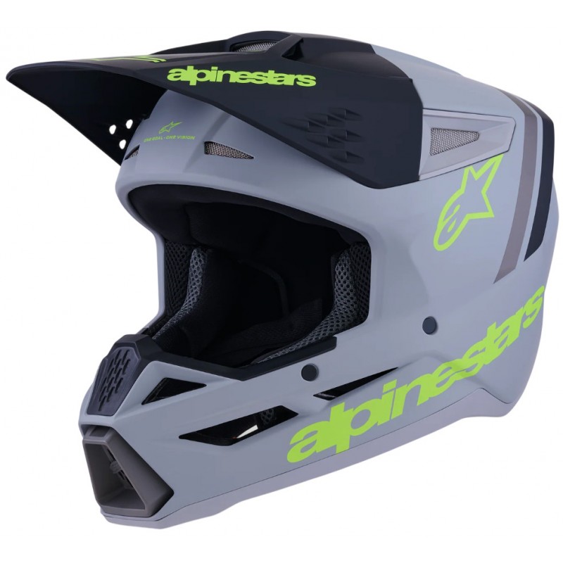 Мотошолом Alpinestars S-M3 Radium Gray/Black/Yellow