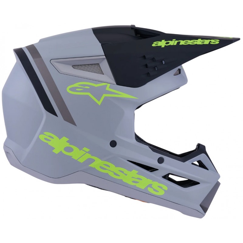 Мотошолом Alpinestars S-M3 Radium Gray/Black/Yellow