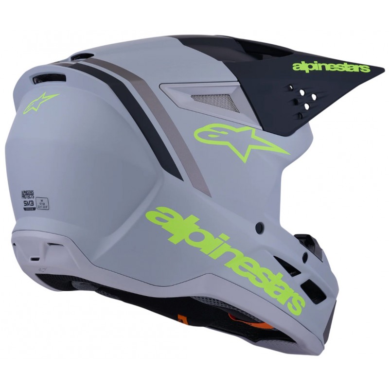 Мотошолом Alpinestars S-M3 Radium Gray/Black/Yellow