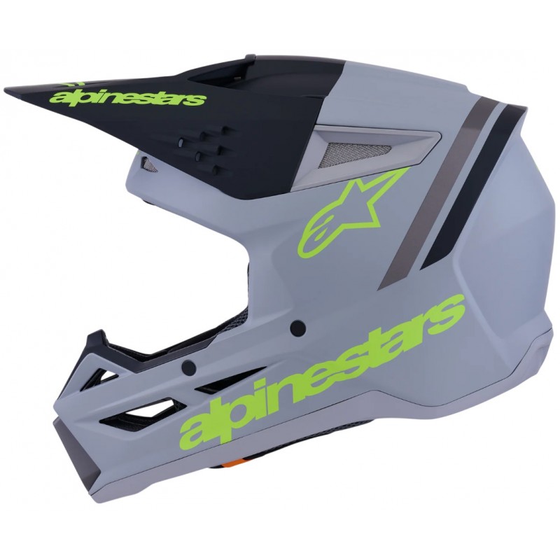 Мотошолом Alpinestars S-M3 Radium Gray/Black/Yellow