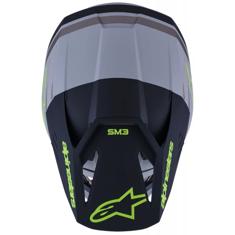 Мотошолом Alpinestars S-M3 Radium Gray/Black/Yellow