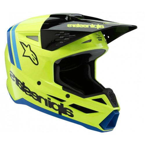 Мотошлем детский Alpinestars S-M3 Radium Yellow/Black/Blue