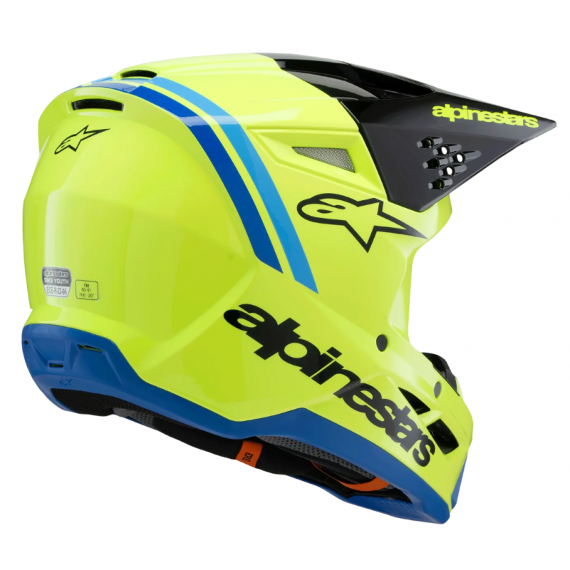 Мотошлем детский Alpinestars S-M3 Radium Yellow/Black/Blue Мотошлем детский Alpinestars S-M3 Radium Yellow/Black/Blue