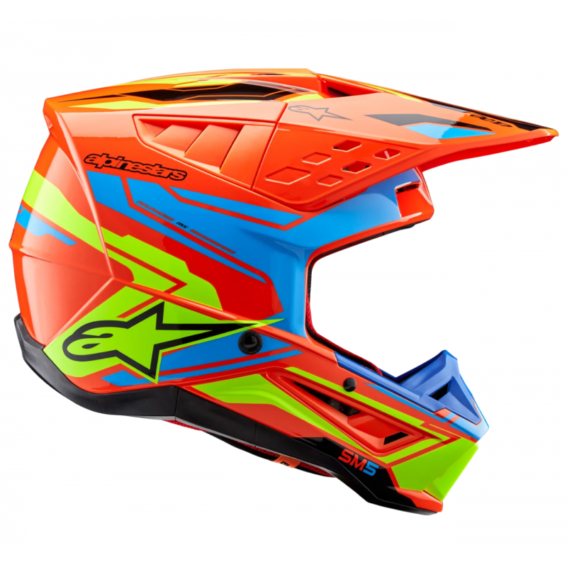 Мотошлем Alpinestars S-M5 Action 2 Orange/Cyan/Yellow Мотошлем Alpinestars S-M5 Action 2 Orange/Cyan/Yellow