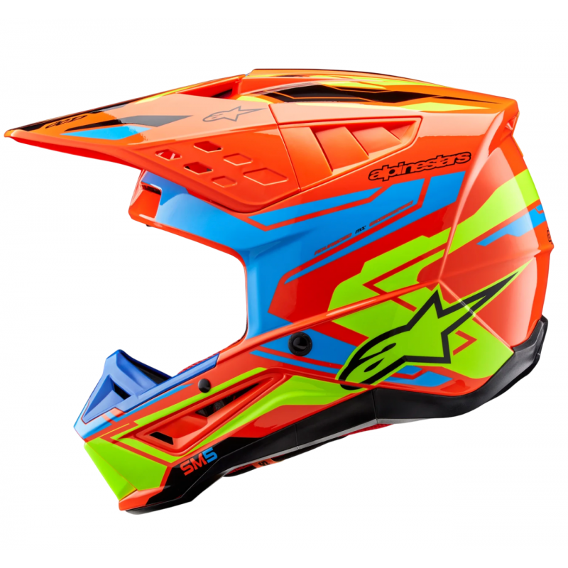 Мотошлем Alpinestars S-M5 Action 2 Orange/Cyan/Yellow Мотошлем Alpinestars S-M5 Action 2 Orange/Cyan/Yellow