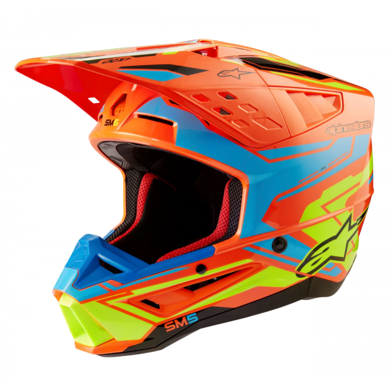 Мотошлем Alpinestars S-M5 Action 2 Orange/Cyan/Yellow Мотошлем Alpinestars S-M5 Action 2 Orange/Cyan/Yellow