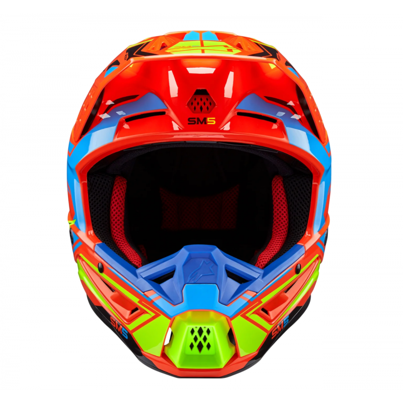 Мотошлем Alpinestars S-M5 Action 2 Orange/Cyan/Yellow Мотошлем Alpinestars S-M5 Action 2 Orange/Cyan/Yellow