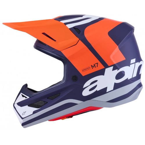 Мотошолом Alpinestars S-M7 Core Orange/Blue/Matt