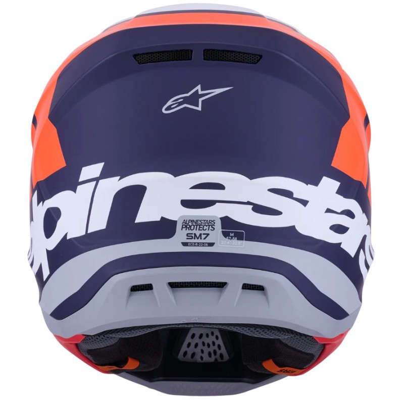 Мотошолом Alpinestars S-M7 Core Orange/Blue/Matt