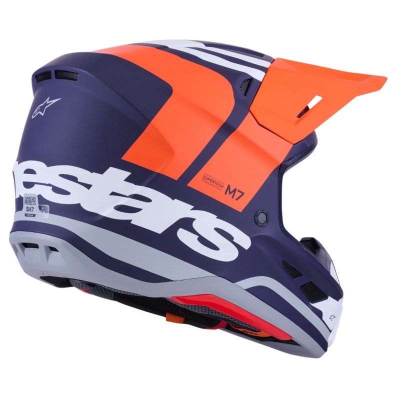 Мотошолом Alpinestars S-M7 Core Orange/Blue/Matt