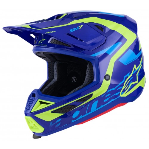 Мотошолом Alpinestars S-M7 Deed Blue/Yellow