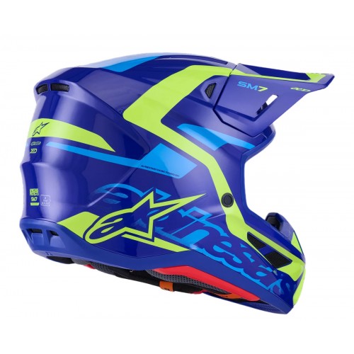 Мотошолом Alpinestars S-M7 Deed Blue/Yellow